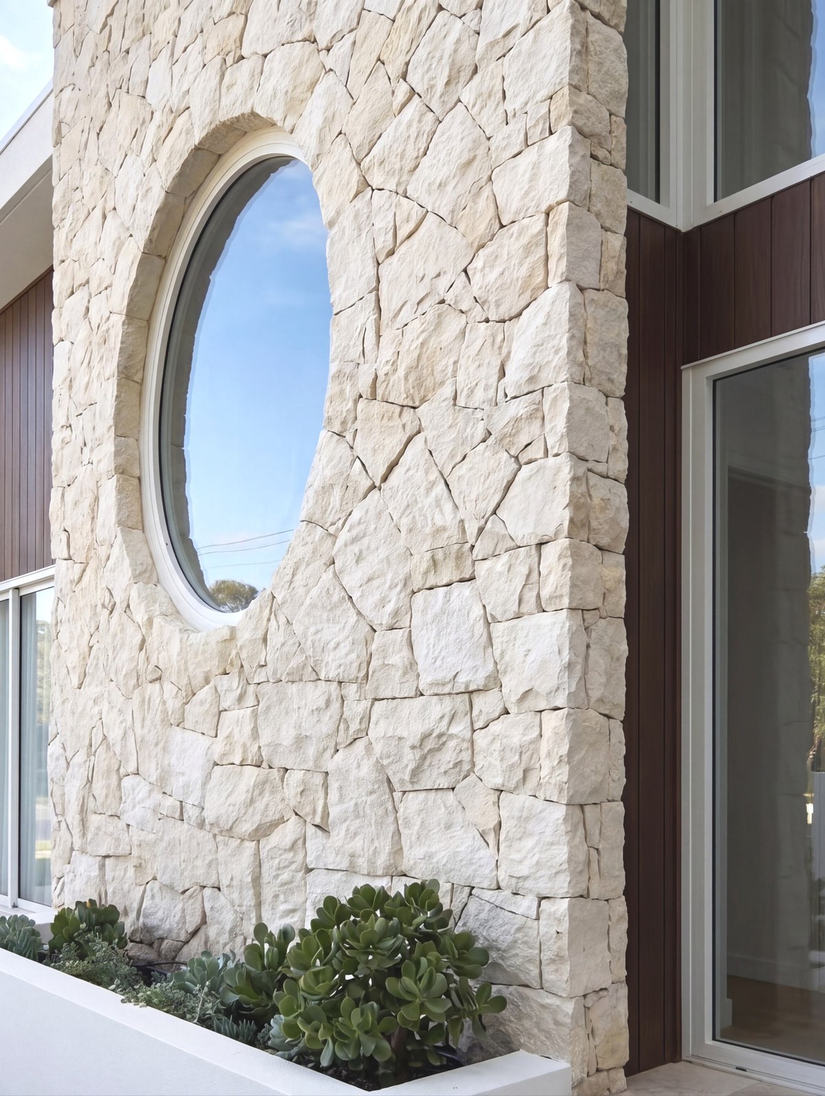 Ivory limestone, irregular format, natural split-face surface